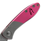 Timber Wolf Pink & Silver Folding Knife