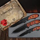 Timber Wolf Black Paw 3 Piece Knife Set with Tin