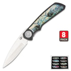 Trophy Master Eight Piece Wildlife Folding Pocket Knife Collection