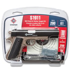 Crosman 1911 Pistol Kit - Spring-Powered, 200 FPS, Picatinny Rail, Magazine, Skeletonized Trigger - Length 8 1/2”