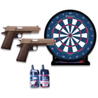 Crosman Marines Challenge All-in-One Airsoft Kit - 2 Spring Powered Pistols, Glock Style, 325 fps, 12-Round Magazines; 1,000 6mm, .12g BBs; Target - USMC Licensed - Competition, Practice, Family Fun