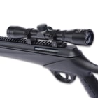 The included 4x32 air rifle scope mounts easily to the Nucleus Integrated Rail Platform