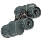 Humvee Rubber Armored Field Binoculars 7x50 - OD Green, Rubberized Coating, Rain Resistant, Ruby Red Glass Lenses, Carrying Case