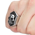 Stainless Steel Skull Plate Ring