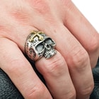 Skull Ring With Gold Cross