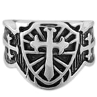 Cross Shield Men's Stainless Steel Ring - Sizes 9-12