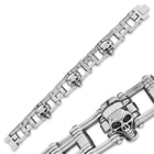 Chrome Death - Motorcycle / Bike Chain and Skulls - Stainless Steel Bracelet