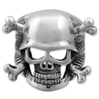 GI Bones Stainless Steel Men's Ring - Army Helmet on Skull and Crossbones