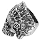 Native American Chief Skull Stainless Steel Men's Ring
