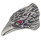 Red Eye Raven Stainless Steel Men's Ring