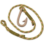 Fish Hook Paracord Bracelet - Green Cord, Brass-Colored Hook
