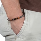 Nature Stone Bracelet - Polished Stone Beads with Wooden Accents