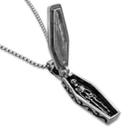 Skeleton Coffin Pendant on Chain - Stainless Steel Necklace