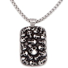 Stainless Steel Dogtag with Raised Skull Design on Ball Chain