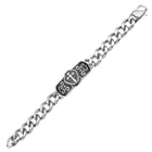 Cross in Shield Stainless Steel Chain Link ID-Style Bracelet