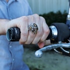 Hot Leathers Holy Toledo Skull Ring Silver