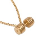 Gold Dumbbell Pendant on Chain - 18k Gold-Plated Stainless Steel Necklace