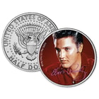 Elvis Red Portrait JFK Coin