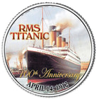 RMS Titanic 2-Coin Set - Colorized JFK Half Dollar / Gold Plated Early 1900s British Penny
