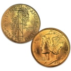 Mercury / Winged Liberty Head Dime - 24k Gold Plated