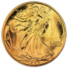 1930s Walking Liberty Silver Half Dollar - 24k Gold Plated
