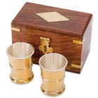 Rum Cups And Wooden Box Set