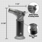 Details and features of the Pistol Torch Lighter.