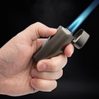 Full image of the Windproof Rechargeable Butane Lighter held in hand.