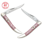 Kissing Crane Limited Pink Pearl Folding Knife Set