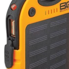 BugOut 8,000 MAH Orange Solar Charger And Power Bank - Monocrystalline Solar Panel, Li-Polymer Battery, Water-Resistant