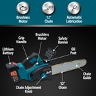 The specs of the brushless electric chainsaw