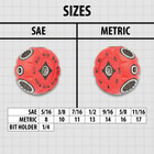Full image showing measuring sizes for the 8 In 1 Multifunctional Socket Wrench.