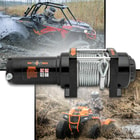 Full image showing UTVs and ATVs that the Winch can pull.