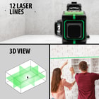 Full image showing the 12 laser lines and 3D view feature of the 12 Line Laser Level.