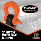 Full image of the 2" Hitch with 3/4" D-Ring.