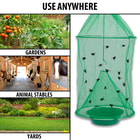 “Use Anywhere” text shown above a photo of the Fly Dungeon next to environments where it can be used, like gardens, animal stables, and yards.