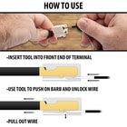 Full image showing how to use the Car Terminal Puller Pin Extractor.
