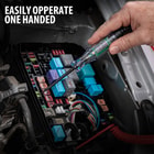Full image showing one handed operation of the Digital LED Automotive Circuit Tester.