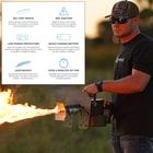 It is a compact and lightweight, fully handheld flamethrower