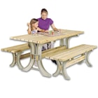 2x4 Basics Picnic Table Building Kit - Makes Table And Two Benches, Uses 2x4’s, Weather-Resistant Resin Construction