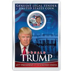 Donald Trump 45th President of the US Colorized JFK Half Dollar in Acrylic Capsule - Merrick Mint
