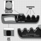 Details and features of the 4 Slot Knife & Scissor Sharpener.