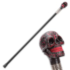 Black and Red Grinning Skull Sword Cane