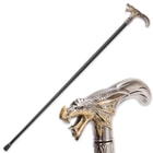 Roaring Silver and Gold Dragon Sword Cane