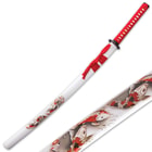 Kijiro Koi Fish Katana And Scabbard - High Carbon Steel Blade, Traditional Cord-Wrapped Handle, Scabbard Has Detailed Design - Length 38 3/4”