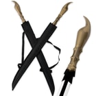 Scorpion Stinger Twin Sword Set With Shoulder Harness Sheath