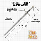 King Elendil from The Lord of the Rings is shown wielding the Narsil sword. 