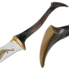 The Mirkwood Infantry Sword has bronze-finished metal hilt parts and a composite grip. 