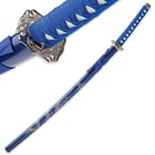 Blue Flying Dragon Sword With Engraved Scabbard