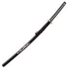 Silver Dragon Carbon Steel Katana with Wooden Scabbard
